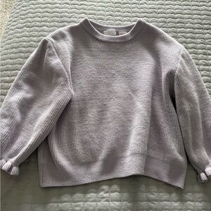 Zara Light Lavender Ribbed Crewneck Sweater